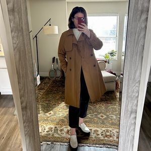 Gently worn tan trench coat!